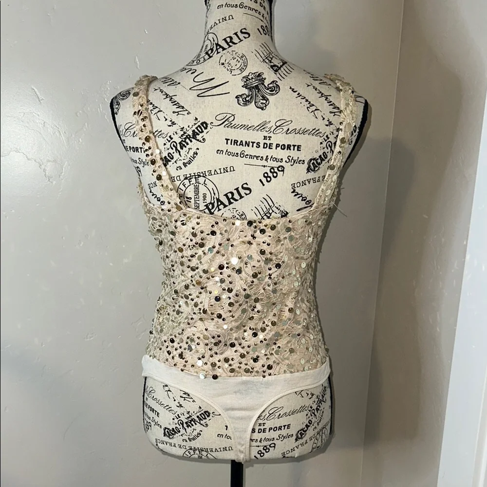 Free People NWT pink/ rose gold Bodysuit